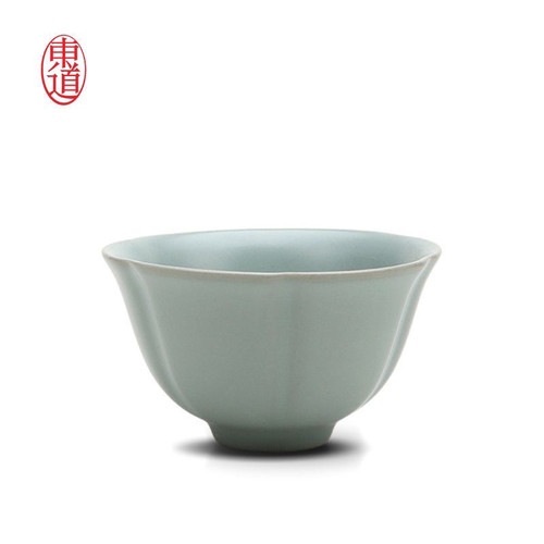 专柜正品 东道汝窑 中葵杯 葵花杯 中葵饮杯 开片汝窑主人客人杯