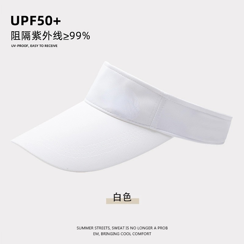 partyme手工遮阳透气防晒夏季运动空顶大帽檐空顶鸭舌帽防紫外线 - 实物图