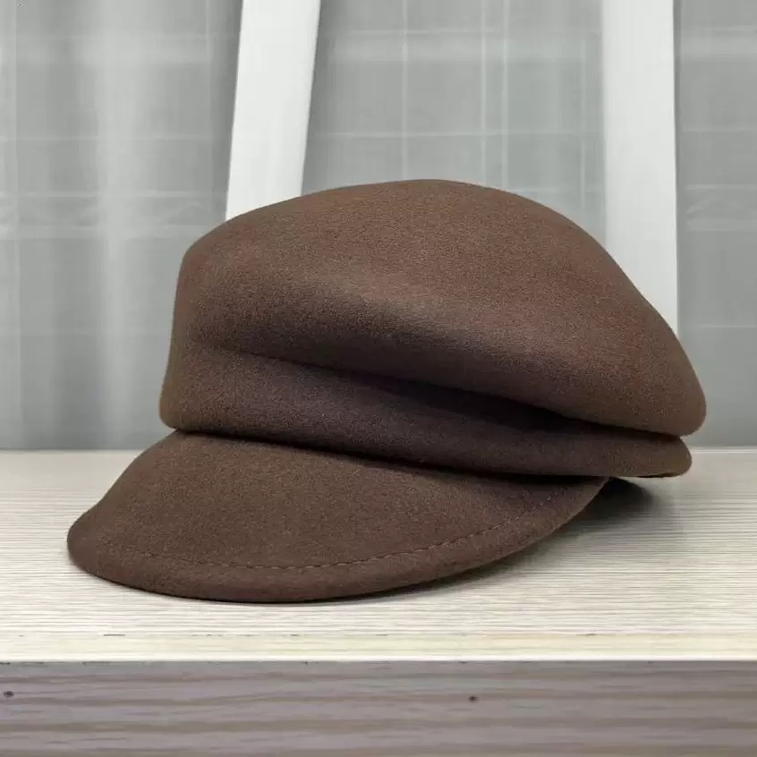 大小姐羊毛呢马术帽鸭舌帽子女秋冬毡帽纯色报童帽骑士帽立体名媛