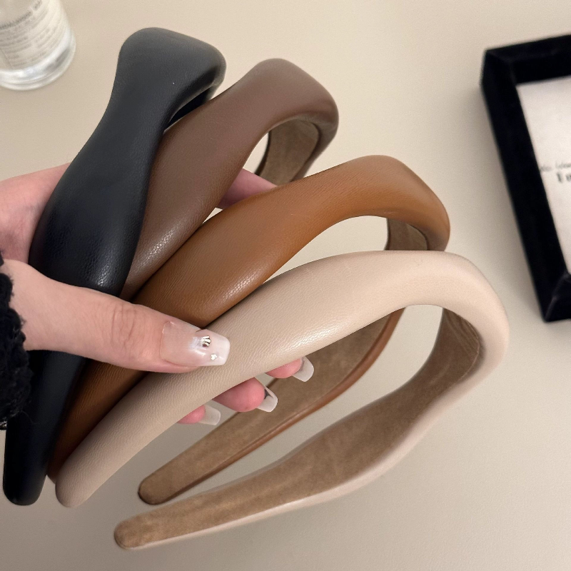 partyme手工优雅气质不规则皮质发箍女高颅顶压发头箍日常百搭