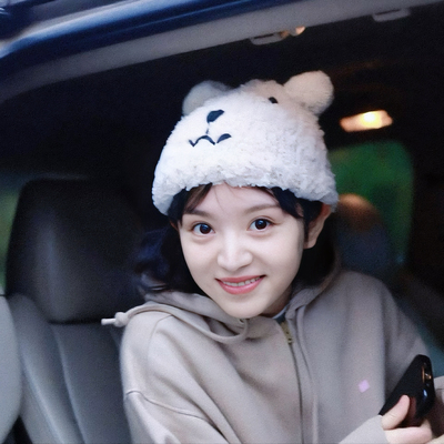 女秋冬针织保暖毛线帽同款帽子