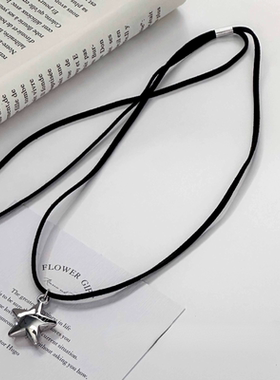 Partyme手工黑绳星星项链高级感颈链锁骨链甜酷法式颈带