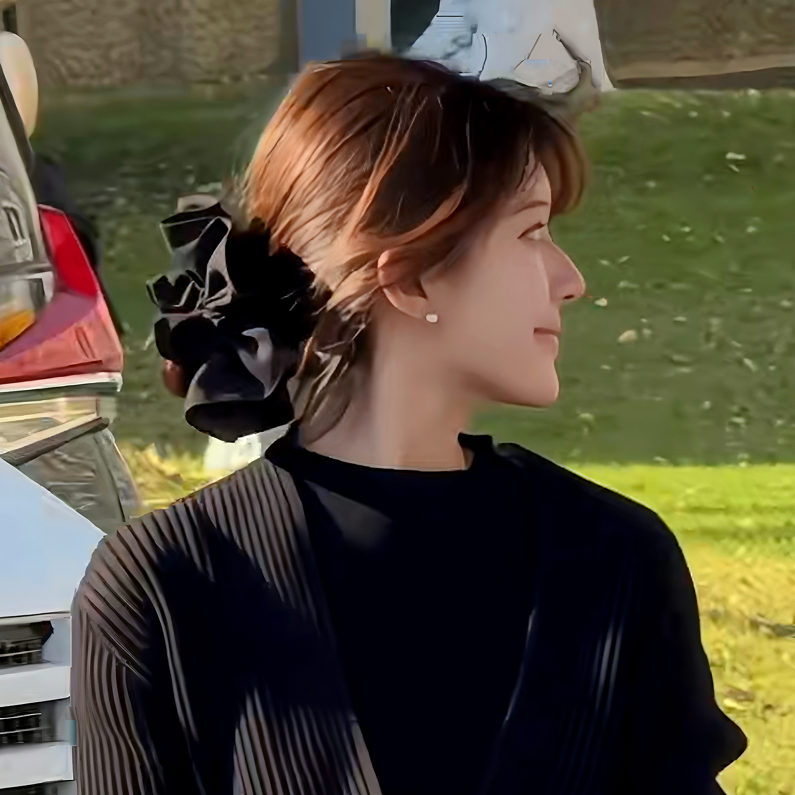 露思许妍缎面波浪褶皱发圈气质花边大肠圈发绳发饰女纯色小众设计