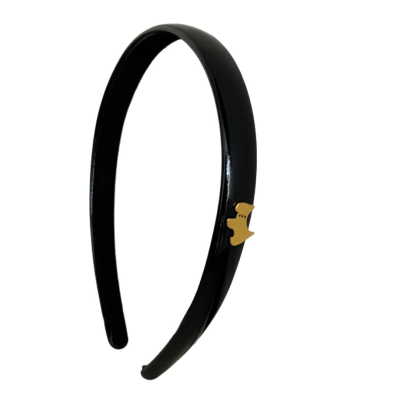 明星同款黑色金标小狗发箍女高颅顶发卡洗脸压发皮头箍发饰细款