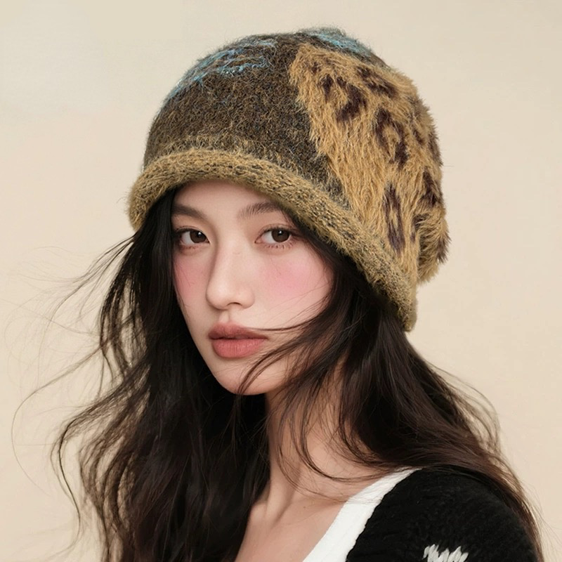 partyme手工针织帽堆堆帽女百搭大头围冷帽显脸小保暖帽潮大头围