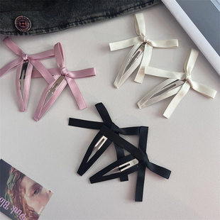 甜美可爱造型蝴蝶结发夹修饰脸型侧面边夹两边前额夹一字掰碎发夹