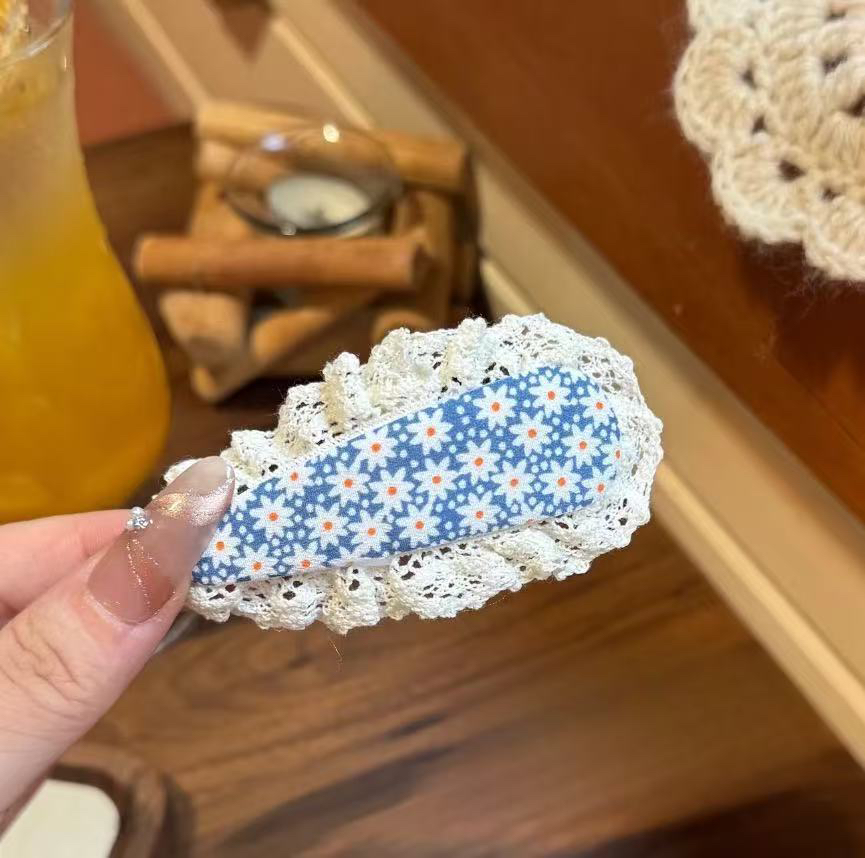 partyme手工芭蕾风甜妹花边发夹百搭刘海发夹发饰时尚装饰碎发