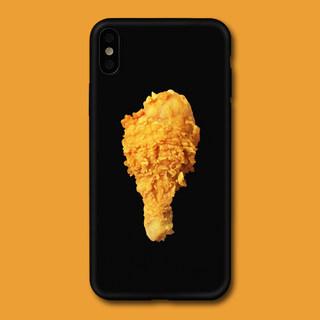 炸鸡美食适用苹果iPhone8plus手机壳max/14软x/11pro黑色xr磨砂13/mate60/15pro