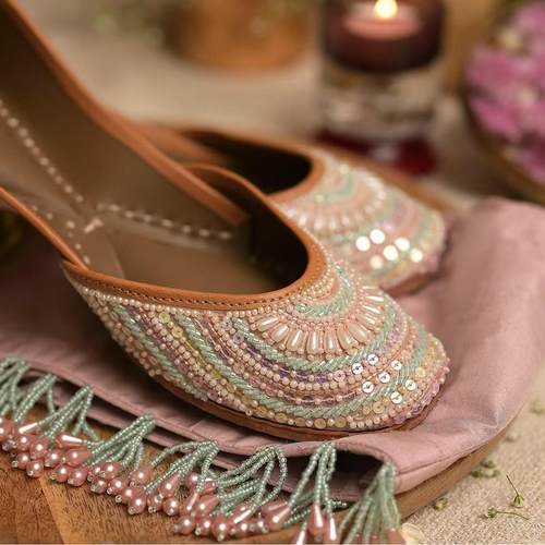 彩珠 I 美丽多巴胺色系波西米亚风钉珠印度鞋Coralhaze