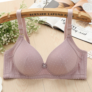 包邮甜美粉色薄款舒适全棉妈妈文胸中老年人无钢圈无骨胸罩妇女