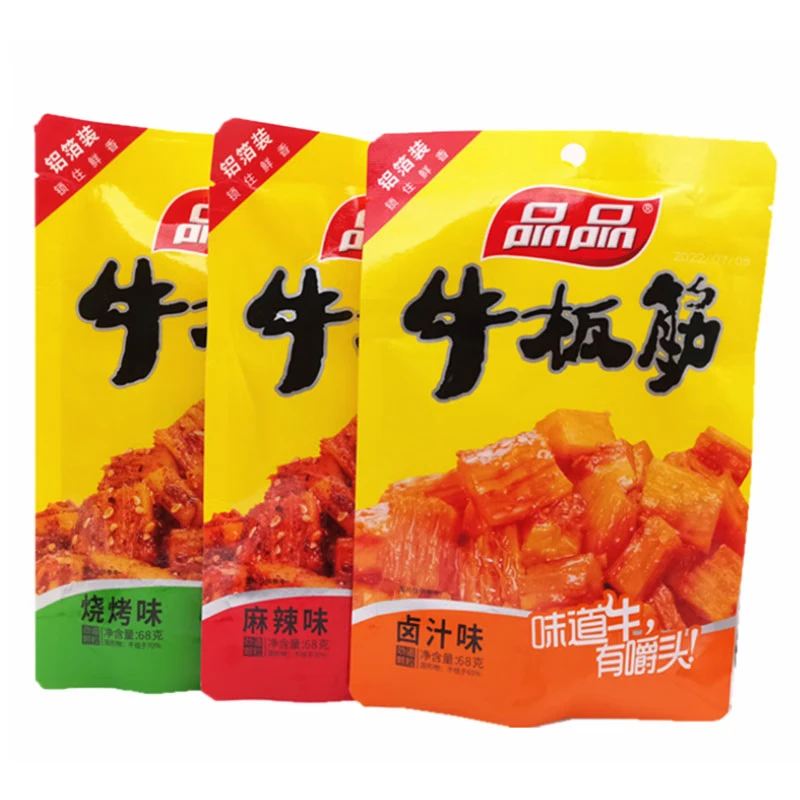 品品牛板筋68g*3袋四川特产零食烧烤味颗粒真牛板筋嚼劲小吃