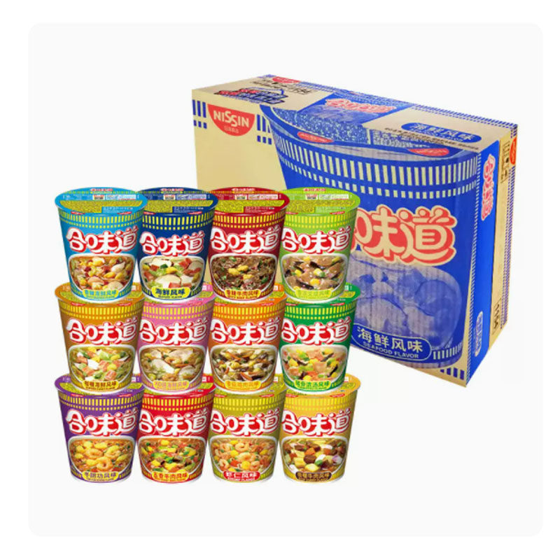 合味道日清方便面 合味道 海鲜风味 76g*12杯整箱装 桶装速食泡面