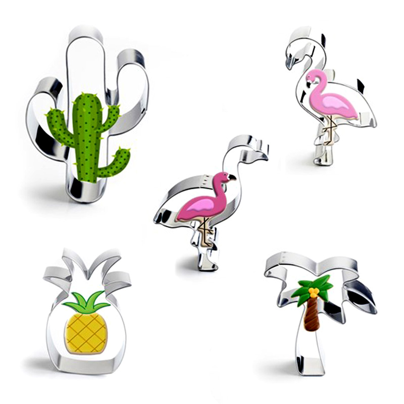 不锈钢饼干模具火烈鸟切模 菠萝仙人掌翻糖曲奇水果切模DIY蛋糕模