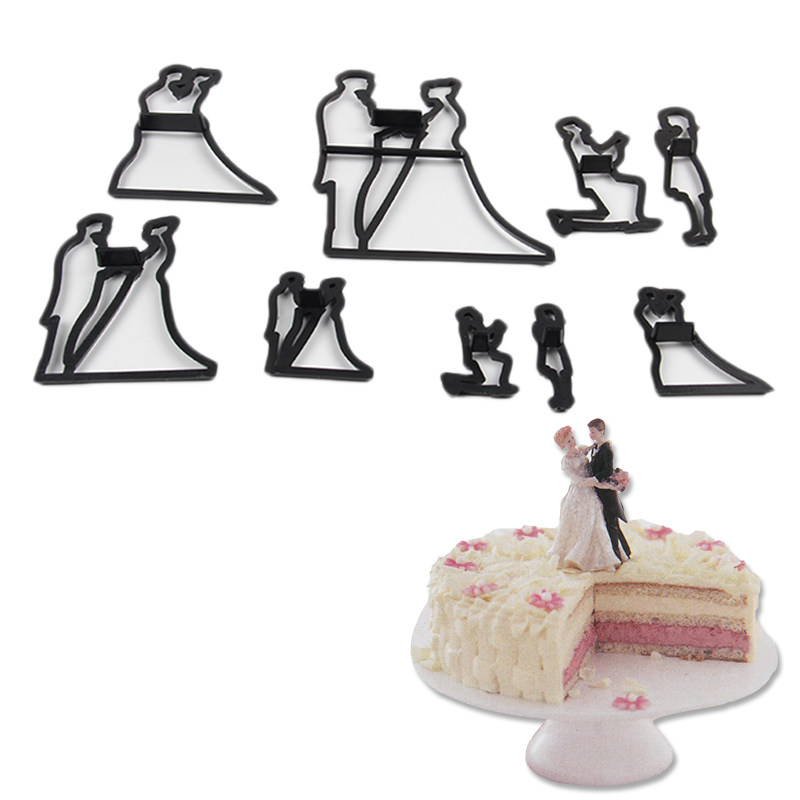 印花模具新娘新郎 浪漫饼干切模 巧克力压模婚礼蛋糕模烘焙模具