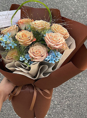 风华纸系列花束鲜花包装纸片装白色黑色防水艺术花艺包花diy材料