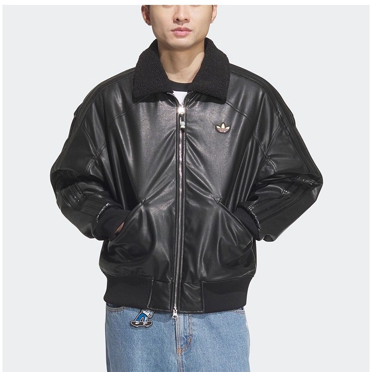 Adidas/阿迪达斯正品三叶草男士保暖运动翻领棉服外套JL8372