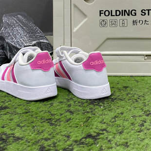 女童耐磨休闲鞋 阿迪达斯BREAKNET 春春魔术贴板鞋 童鞋 IE3791 2.0