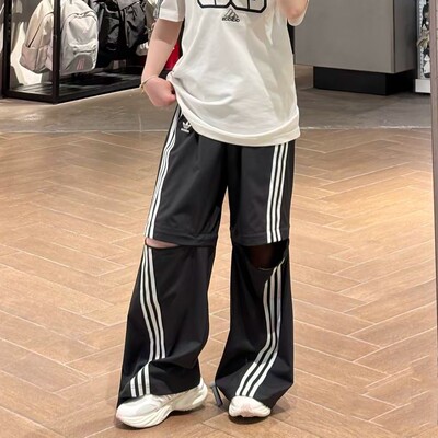 正品Adidas阿迪达斯三叶草喇叭裤