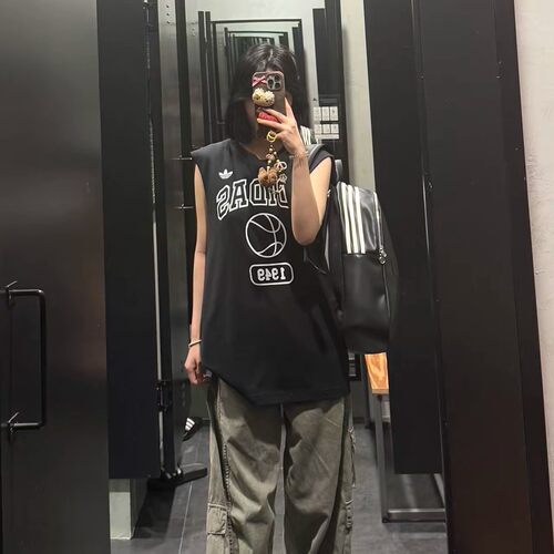 Adidas三叶草2026夏季BASKETBALL男女篮球运动休闲无袖背心JD5191