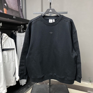 阿迪达斯三叶草新款 IW3489 简约印花透气舒适圆领休闲运动套头衫