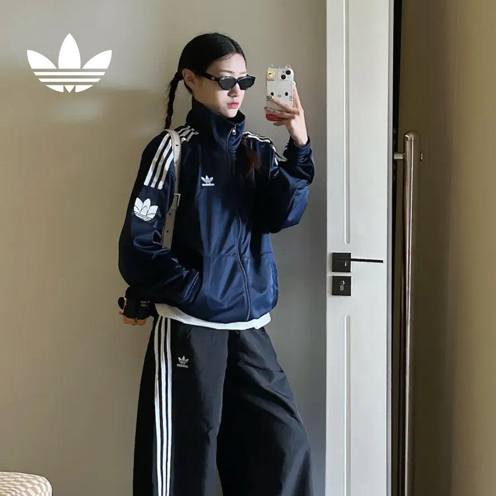 adidas阿迪达斯正品三叶草男女复古休闲立领透气运动外套【特价】