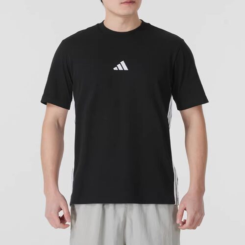 Adidas阿迪达斯正品夏新款男子纯棉圆领三道杠休闲短袖T恤JY8564