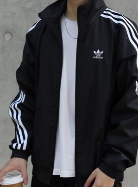 阿迪达斯三叶草立领长袖上衣外套男户外防风休闲夹克正品JM2716