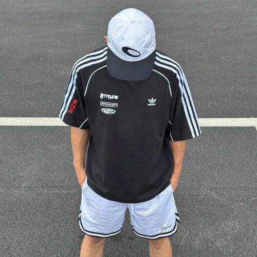 阿迪达斯三叶草男2026复古机车风透气运动休闲短袖T恤 JL8419