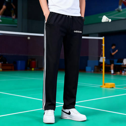 阿迪达斯羽毛球裤冬adidas男子