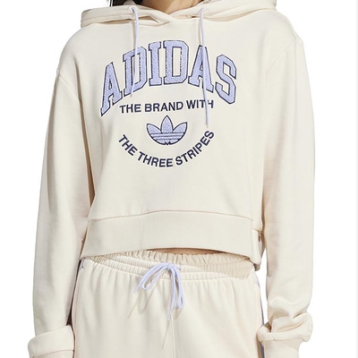 adidas阿迪达斯三叶草春季女子运动休闲连帽卫衣套衫IR6035