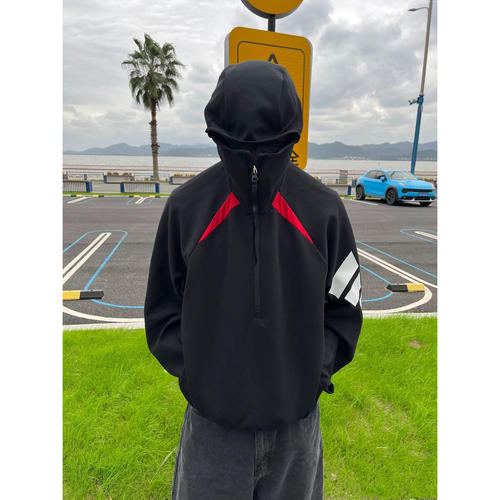阿迪达斯男女半拉链加绒休闲卫衣