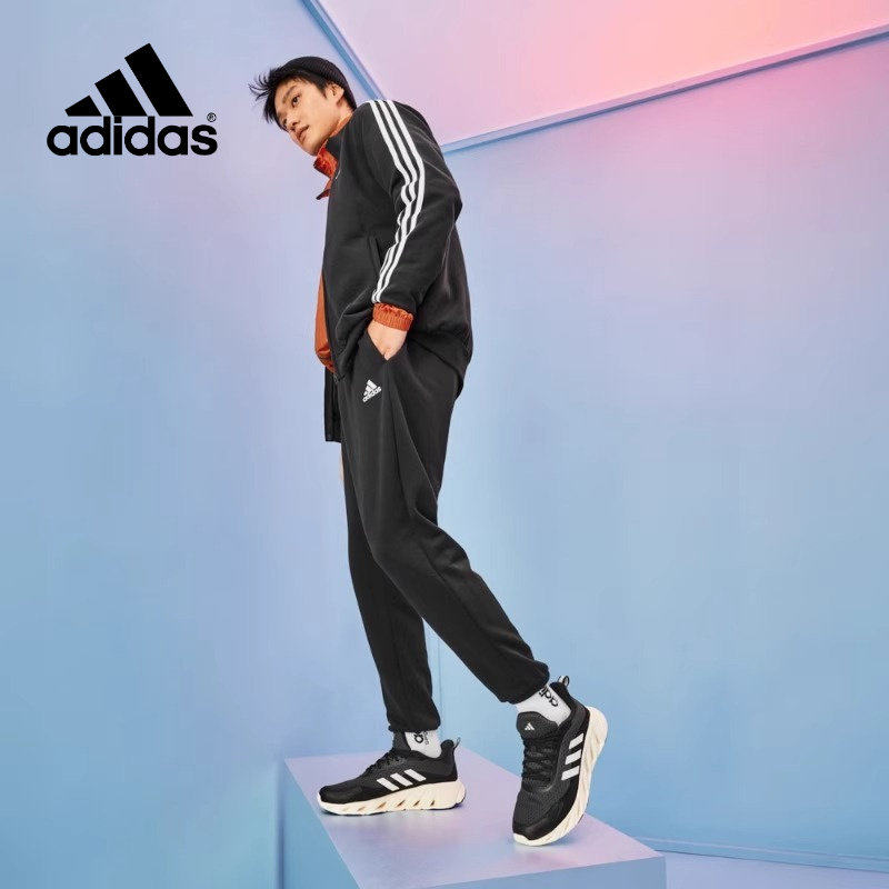 阿迪达斯春季三条纹男女经典百搭立领运动外套长裤套装正品IC6766