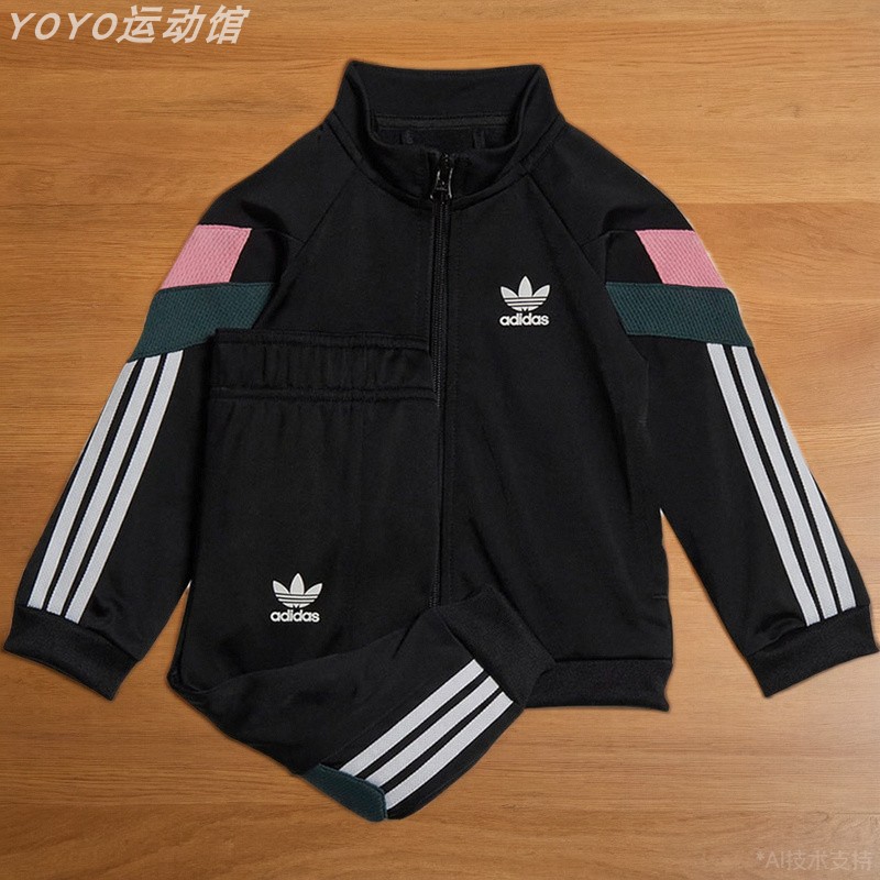 阿迪达斯婴童套装防风运动两件套