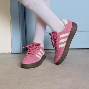 Adidas阿迪达斯鞋子厚增高德训鞋男女复古低帮平底鞋粉色简约休闲
