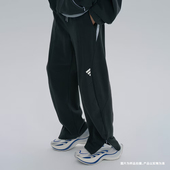 简约百搭黑色长裤 Adidas阿迪达斯运动休闲裤 男宽松纯棉春季 JM8615