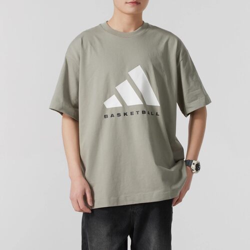 ADIDAS阿迪达斯男正品BASKETBALL时尚百搭运动休闲短袖T恤 JD6127
