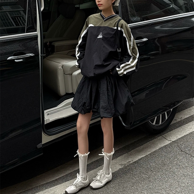 阿迪达斯复古拼接撞色宽松卫衣