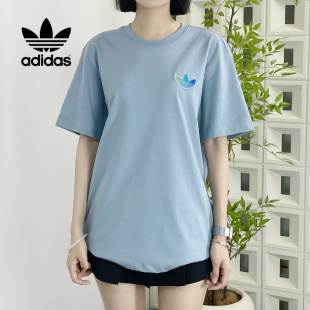 Adidas阿迪达斯正品夏三叶草男女运动时尚显瘦休闲透气短袖KC3122