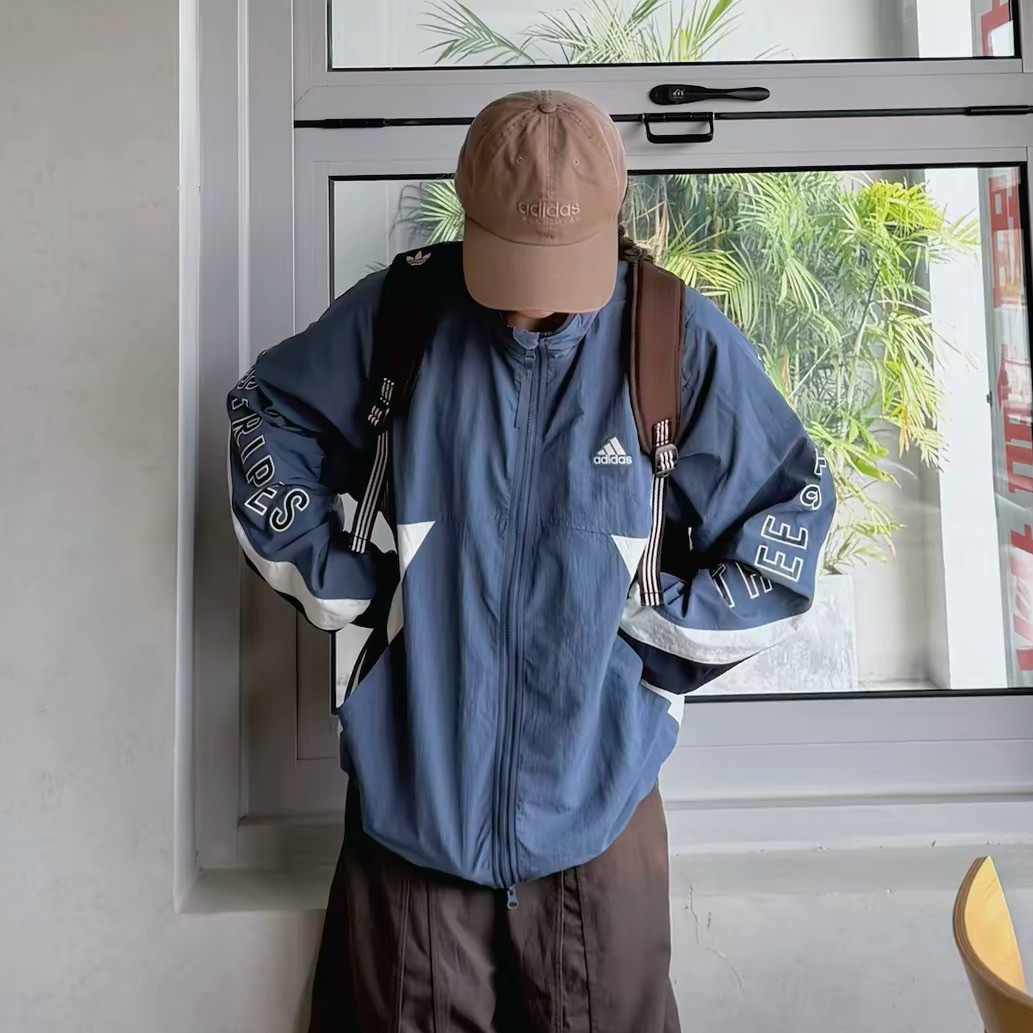 阿迪达斯防风衣男装春季新款立领夹克上衣宽松篮球棒球服美式外套