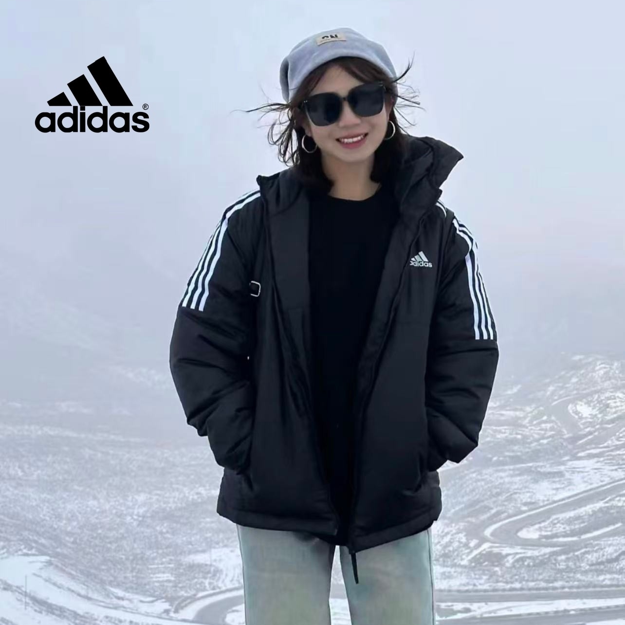 Adidas阿迪达斯正品春冬季男女情侣款运动厚实百搭保暖棉服KF6755