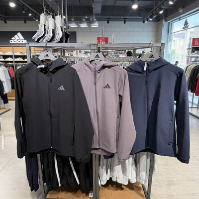 Adidas/阿迪达斯男女同款休闲运动防风连帽夹克外套KF5222 KF5222