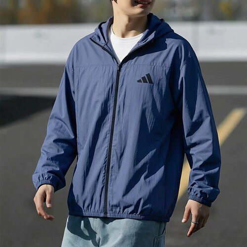 Adidas阿迪达斯外套男子秋季新款运动上衣休闲速干连帽夹克KC6009
