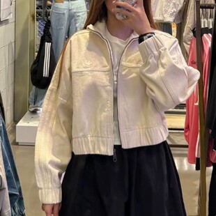 Adidas 三叶草女士运动拉链休闲翻领外套IW5748 阿迪达斯正品