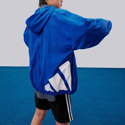 Adidas/阿迪达斯正品2026儿童梭织连帽经典宽松休闲外套KC8461