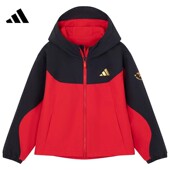 小童拼接宽松保暖连帽外套KB0578 2026新款 Adidas 阿迪达斯正品