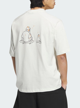 阿迪达斯短袖男夏季新款复古宽松半袖美式纯棉体恤潮流T恤JP4581