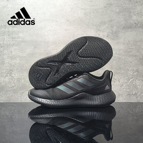 Adidas阿迪达斯男鞋女新款BOUNCE减震网面透气黑武士跑步鞋IF0585