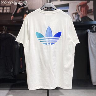 IK8683 潮流印花圆领短袖 正品 阿迪达斯三叶草T恤男子运动休闲时尚