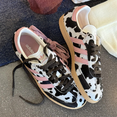 adidas阿迪达斯三叶草男女鞋SAMBA粉色奶牛板鞋运动休闲鞋KK2239
