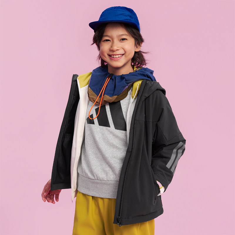 正品adidas阿迪达斯儿童拒水加绒拉链连帽运动外套2026新款KS0655,童装/婴儿装/亲子装,普通外套,淘宝优惠券,粉丝福利购,淘宝优惠卷